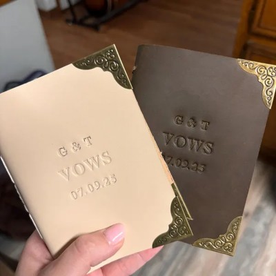 Custom Leather Vow Books Gifts for Couple Anniversary Valentines Day