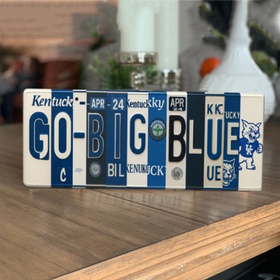 Go Big Blue License Plate Sign – Kentucky Wildcats Wall Art Game Day Decor Christmas Gift