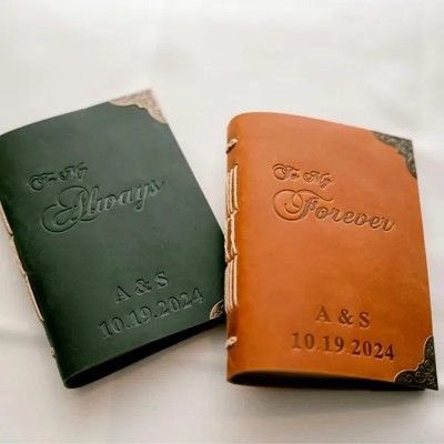 Custom Leather Vow Books Gifts for Couple Anniversary Valentines Day