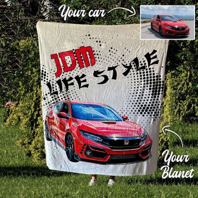 Personalized JDM Car Fleece Blanket For Valentine's Day