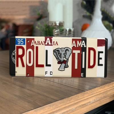 Roll Tide License Plate Sign – Alabama Crimson Tide Wall Art Game Day Decor Christmas Gift