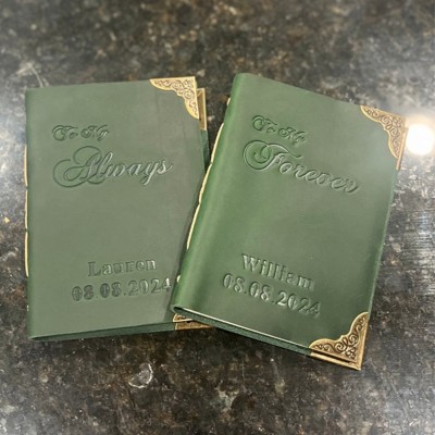 Personalized Leather Vow Books Gifts for Couple