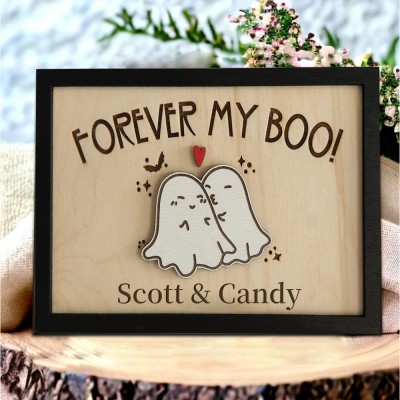 Personalized Forever My Boo Sign Halloween Couple Spooky Season Funny Home Decor