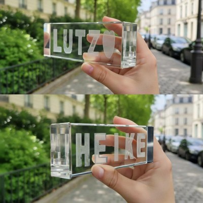 Personalized 3D Crystal Double Name Illusion Sign Couple Gift