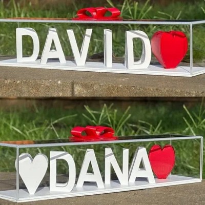 Dual Name Illusion Love 3D Printed as Valentine Sweet Gifts