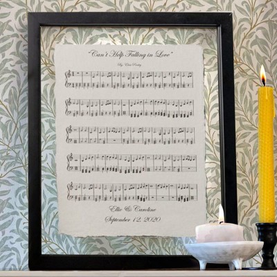 Personalized Framed Music Sheets Song Lyric Art Gift For Couple Wedding Anniversary Valentine's Day