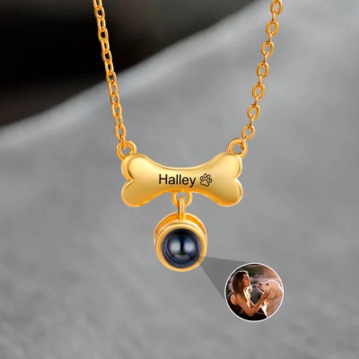 Personalized Pet Memorial Photo Projection Necklace For Pet Lovers