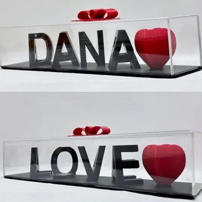 Dual Name Illusion Love 3D Printed as Valentine Sweet Gifts