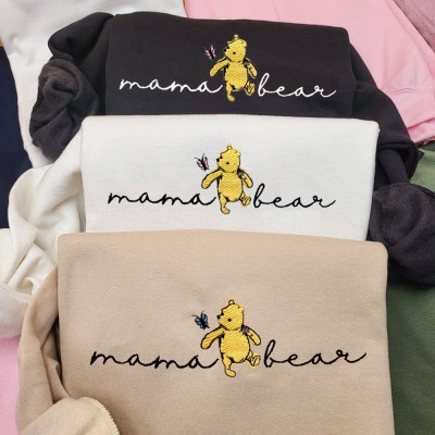 Custom Embroidered Bear Mama Sweatshirt Gift Ideas For Christmas Family Gift