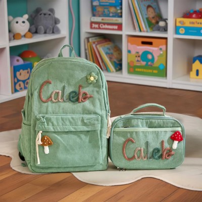 Custom Kids Backpack and Lunchbag With Name Toddler School Bag For Back To School Kit Gift