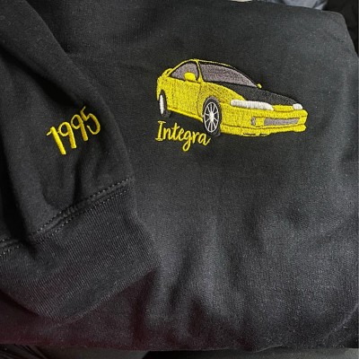 Custom Embroidered Car Photo Sweatshirt For Dad Men Car Lover Gift