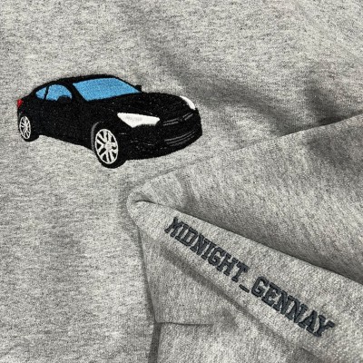 Custom Embroidered Car Photo Sweatshirt For Dad Men Car Lover Gift