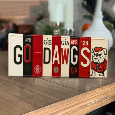 Go Dawgs License Plate Sign Georgia Bulldogs Wall Art Game Day Decor Christmas Gift