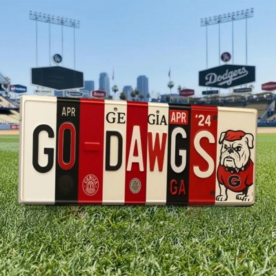 Go Dawgs License Plate Sign Georgia Bulldogs Wall Art Game Day Decor Christmas Gift