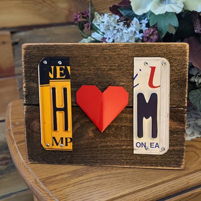 Personalized Couple License Plate Sign with Initials For Anniversary Valentine's Day Gift