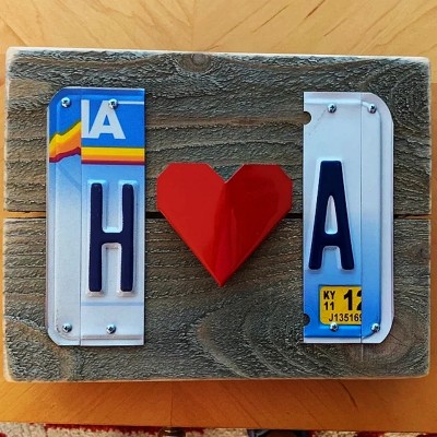 Personalized Couple License Plate Sign with Initials For Anniversary Valentine's Day Gift