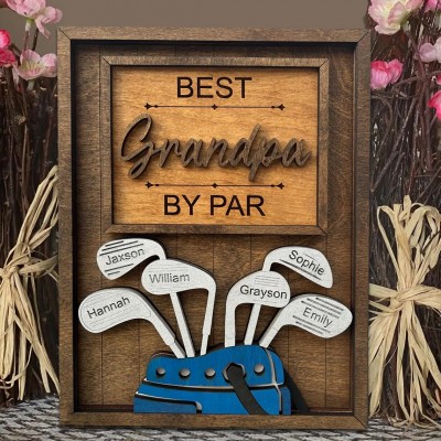Personalized Dad Or Grandpa Golf Sign Best Dad By Par Father's Day Golf Lover Gift