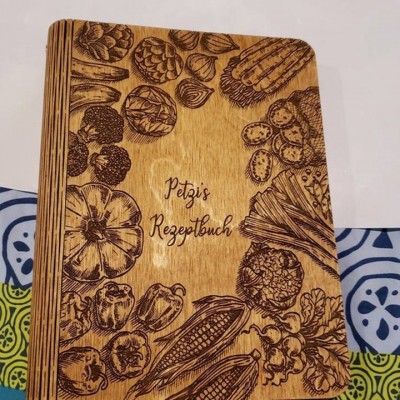 Personalized Wood Recipe Book Blank Binder Cookbook For Mom Grandma Family Christmas Anniversary Gift