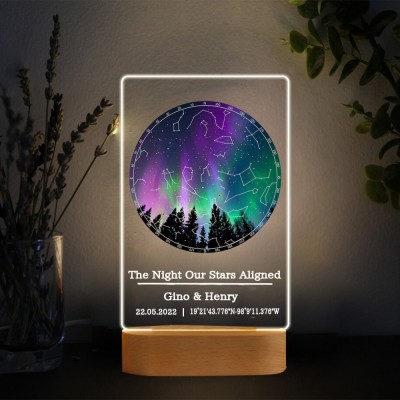 Custom Star Map By Date Night Light Valentine's Day Anniversary Gift For Couples