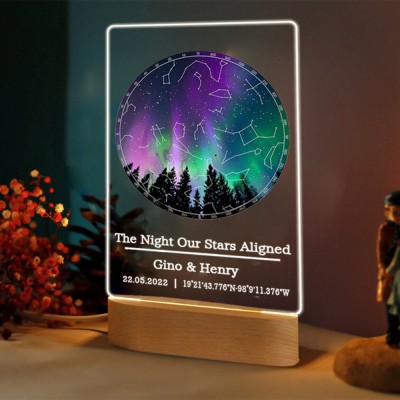 Custom Star Map By Date Night Light Valentine's Day Anniversary Gift For Couples