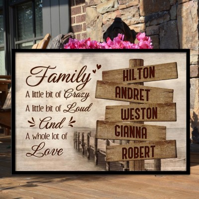 Personalized Family Street Wood Sign With Kids Name Home Decor For Christmas Gift
