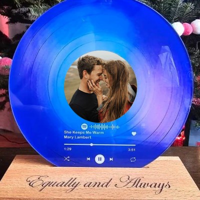 Personalized Vinyl Record with Photo Acrylic Song Plaque Anniversary Valentine's Day Gift For Girlfriend Boyfriend
