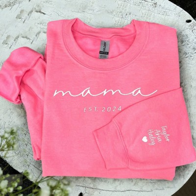 Custom Embroidered Mama Sweatshirt Gift Ideas For Christmas Family Gift