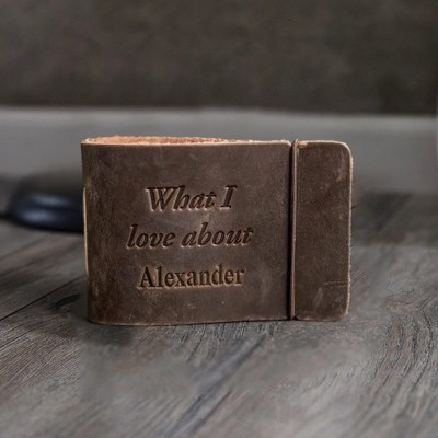 Custom What I Love About Leather Books for Couple Anniversary Valentines Day Gift