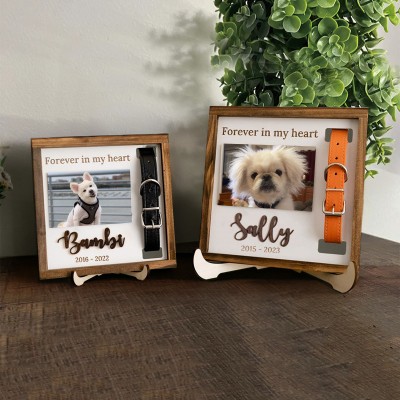 Personalized Loss of Pet Collar Frame Memorial Gift For Pet Lovers