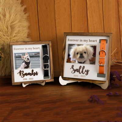 Personalized Loss of Pet Collar Frame Memorial Gift For Pet Lovers