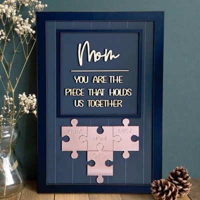 Custom Mom Puzzle Sign with Name Piece That Holds Us Together For Mother's Day Gift
