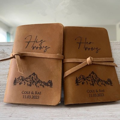 Custom Leather Vow Books Gifts for Couple Anniversary Valentines Day