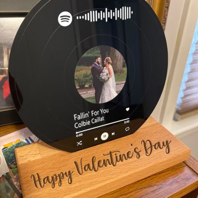 Personalized Vinyl Record with Photo Acrylic Song Plaque Anniversary Valentine's Day Gift For Girlfriend Boyfriend