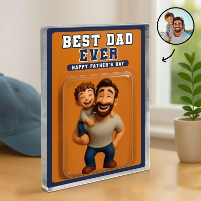 Custom Photo Dad And Kids Action Figure Acrylic Block For Father's Day Gift