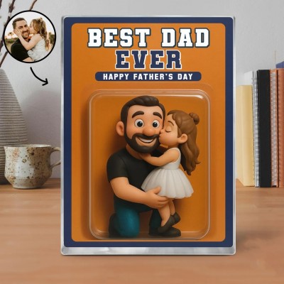 Custom Photo Dad And Kids Action Figure Acrylic Block For Father's Day Gift