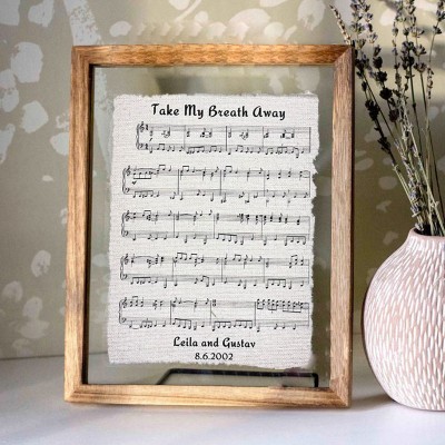 Personalized Framed Music Sheets Song Lyric Art Gift For Couple Wedding Anniversary Valentine's Day