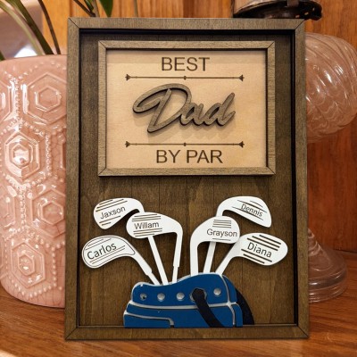 Personalized Dad Or Grandpa Golf Sign Best Dad By Par Father's Day Golf Lover Gift