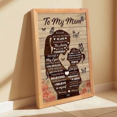 Personalized Gift For Mom From Daughter To My Mom Quote Wood Sign Mother's Day Gift