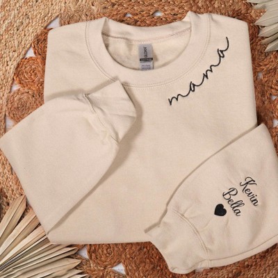 Custom Embroidered Mama Sweatshirt Gift Ideas For Christmas Family Gift
