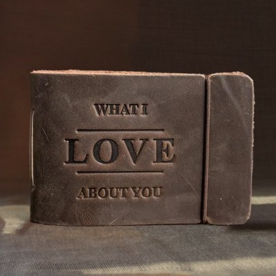 Custom What I Love About You Leather Books for Couple Anniversary Valentines Day Gift