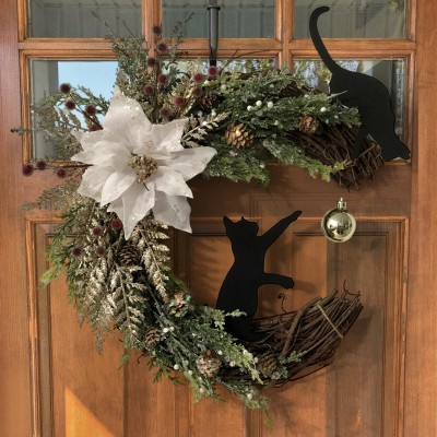 Christmas Black Cat Wreath