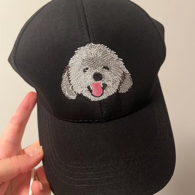 Custom Dog Face Photo Embroidered Hat For Pet Lover Gift