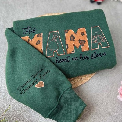 Custom Embroidered Mama Sweatshirt Gift Ideas For Christmas Family Gift