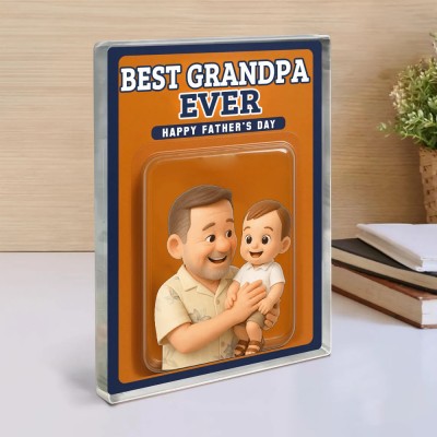 Custom Photo Dad And Kids Action Figure Acrylic Block For Father's Day Gift