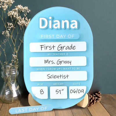 Custom Acrylic First And Last Day Interchangeable School Sign Back to School Photo Prop