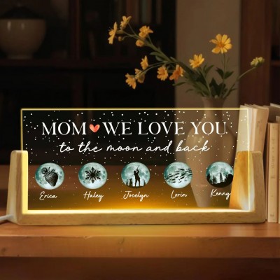 Custom Mom Moon Phase Night Light By Date For Mother's Day Gift