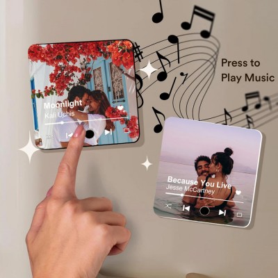 Personalized Music Photo Refrigerator Magnet Valentine's Day Gift for Her Him
