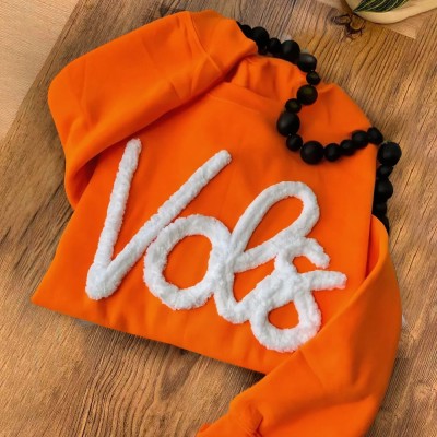 Game Day Custom Chenille Yarn Embroidered Team Sport Sweatshirt Fuzzy Letter School Spirit Shirt