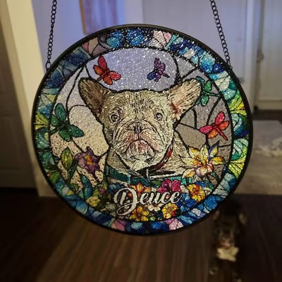 Custom Pet Portrait Memorial Suncatcher Window Hangings For Pet Lover Keepsake Gift