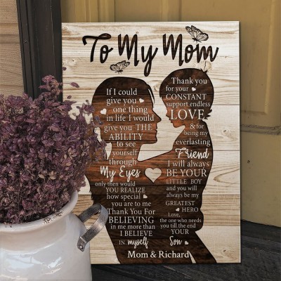Personalized Gift For Mom From Son To My Mom Quote Wood Sign Mother's Day Gift